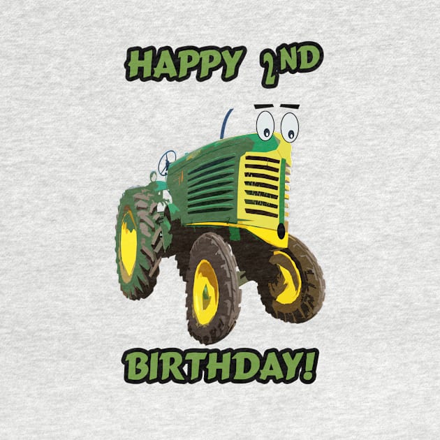 Happy 2nd Birthday tractor design by seadogprints